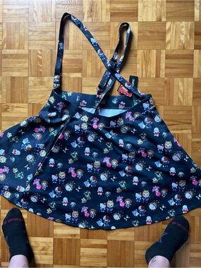 BNWT Sanrio Black Hello Kitty x My hero academia suspender skirt